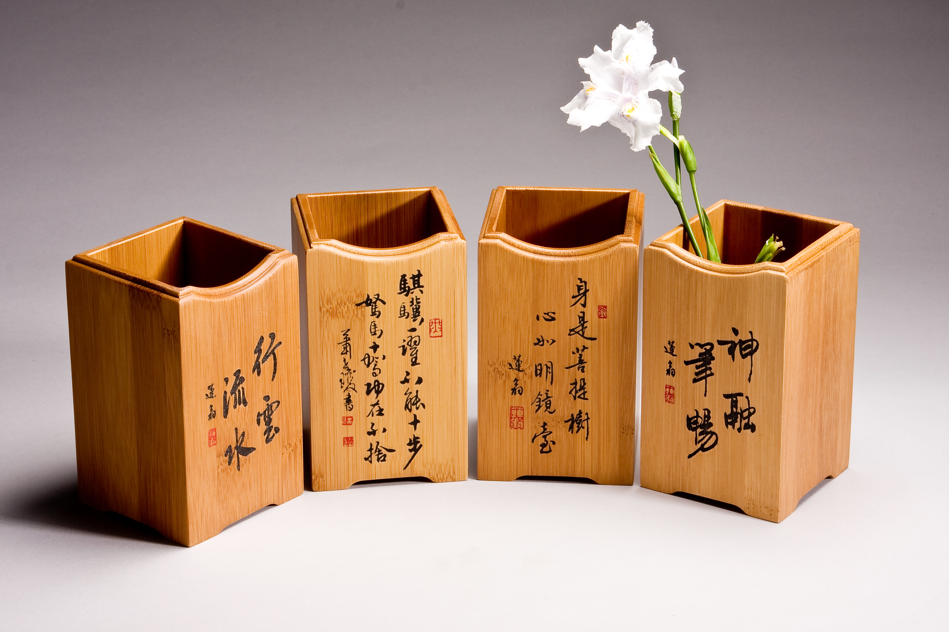 【泉美】唐物 古渡 角 龍彫 筆筒 書道具 R210